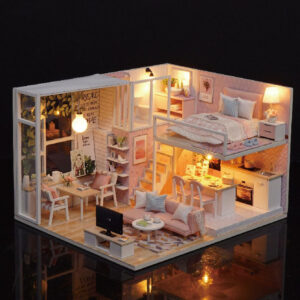 Domqga DIY Dollhouse Kit 1 24 Mini Dollhouse Furniture Doll House Kit