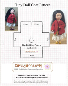 Easy Miniature Coat For Dollhouse Dolls Or Chelsea Dolls With Free