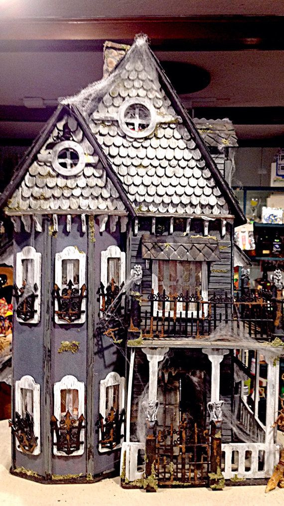 Extremely Detailed Haunted Three Story Dollhouse Fine Details Are All 