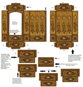 Free Dollhouse Miniature Book Shelf Printable Rococo baroque