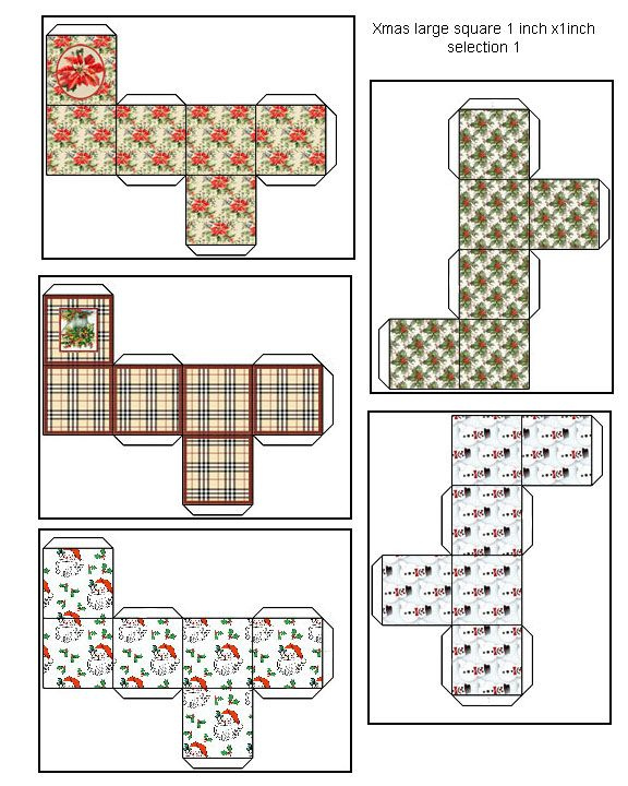 Free Dollhouse Printable Miniature Square Gift Boxes Dollhouse Gift 