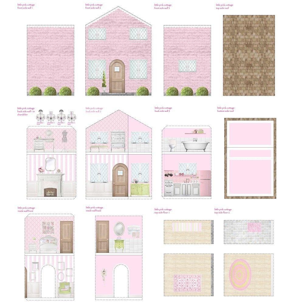 Free Printable Dollhouse Windows Doll House Wallpaper Fabric Doll 