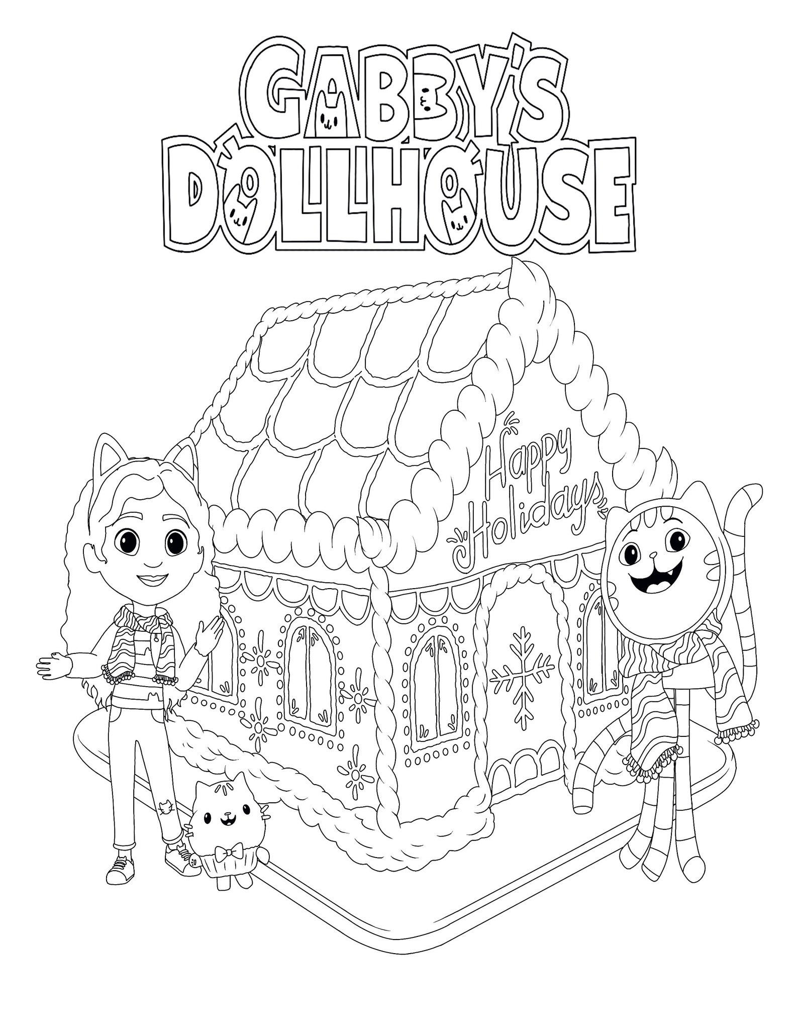 Gabbys Dollhouse Holiday Coloring Page Printable Download Etsy