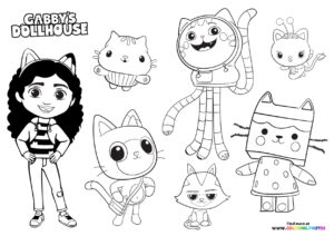 Gaby s Dollhouse Coloring Pages Free And Easy Printable Coloring Sheets