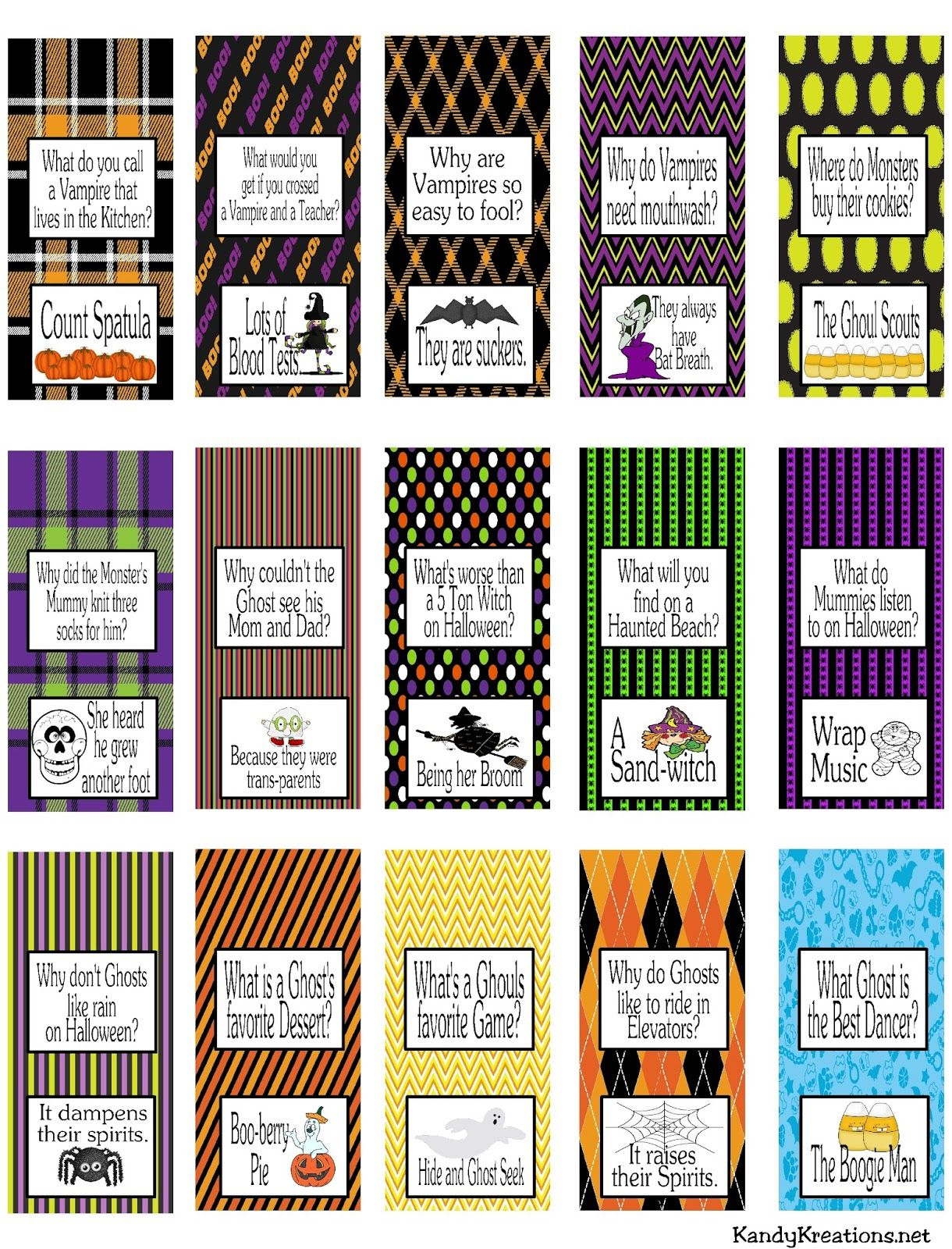 Halloween Joke Miniature Chocolate Wrapper Printables Halloween Candy 