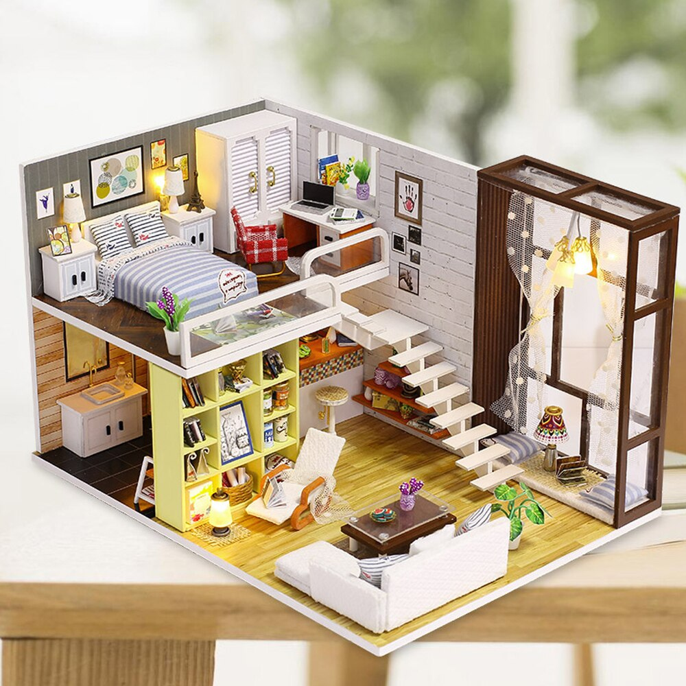 Handmade Dollhouse Furniture Miniatura DIY Doll House Miniature 