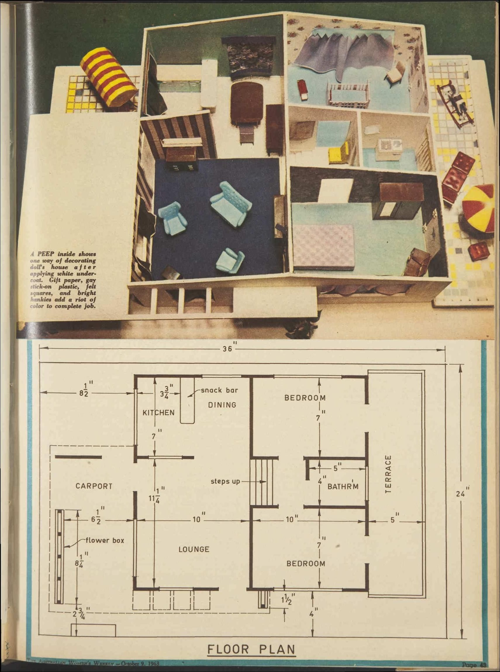 House Plan Plans For A Split level 1960s Doll s House 9 Oct 1963 The 