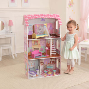 KidKraft Penelope Wooden Dollhouse With 9 Pieces Of Furniture Walmart