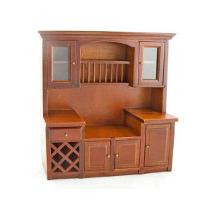 Kitchen Vintage Walnut Wood Cabinet Dollhouse Furniture
