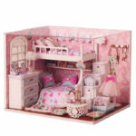 Kits DIY Wood Dollhouse Miniature With Furniture Doll House Room Angel
