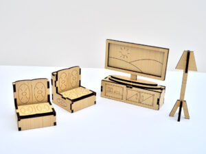 Laser Cut File Of Wood Furniture 1 12 DollHouse Miniature Etsy