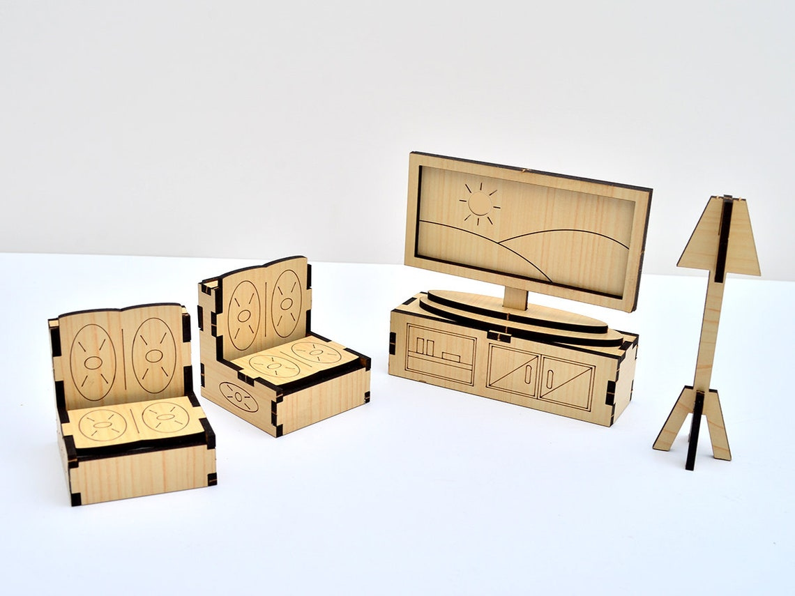 Laser Cut File Of Wood Furniture 1 12 DollHouse Miniature Etsy