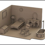 Laser Cut Miniature Dollhouse Furniture DXF File