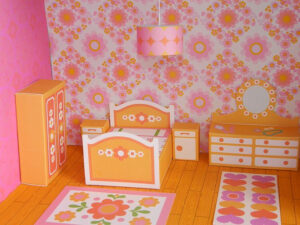 Love This Super Retro Dream Bedroom Dollhouse Printable More Rooms