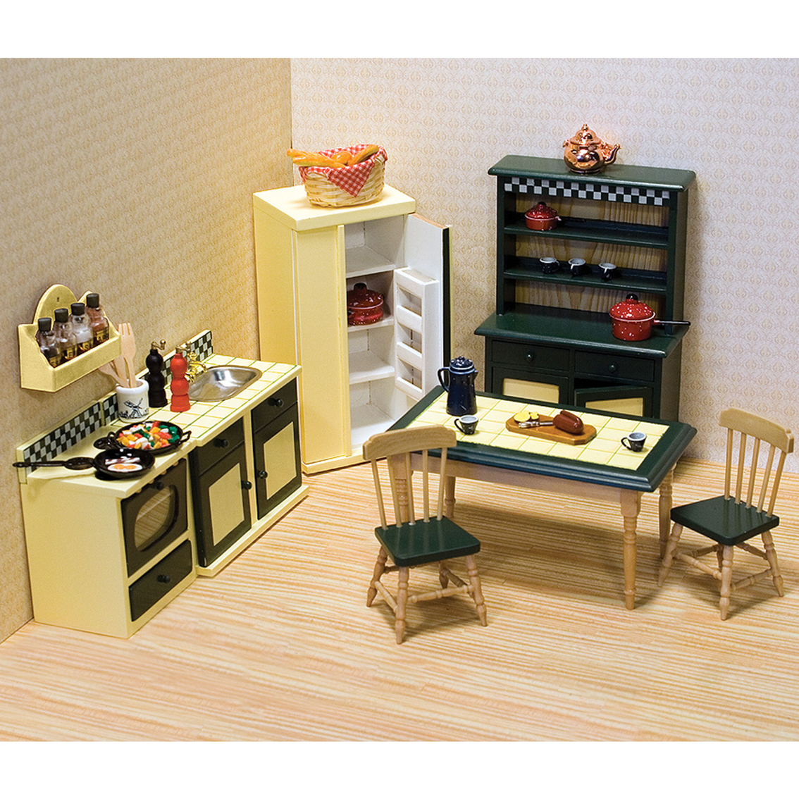 Melissa Doug 7 Pc Dollhouse Kitchen Furniture Dollhouses Baby 
