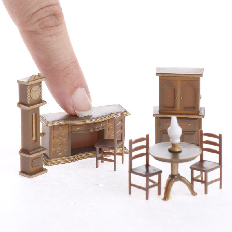 Micro Miniature Furniture Set Dining Room Miniatures Dollhouse 