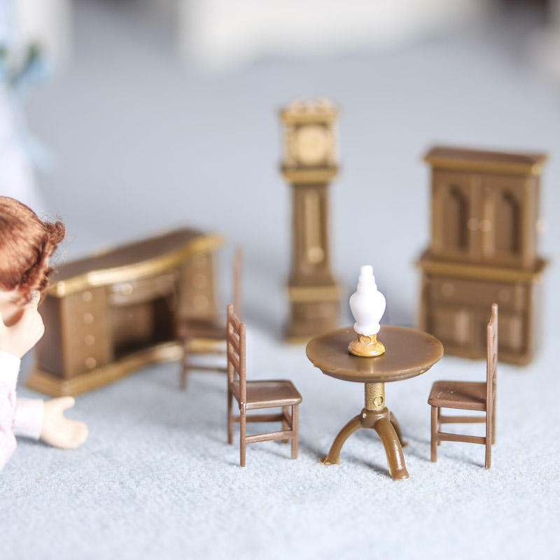 Micro Miniature Furniture Set Dining Room Miniatures Dollhouse 