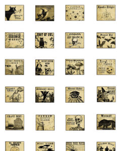 Miniature Dollhouse Halloween Potion Labels For Tiny Witch Etsy