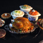 Miniature Dollhouse Thanksgiving Or Christmas Turkey Dinner By