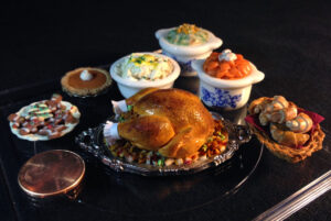 Miniature Dollhouse Thanksgiving Or Christmas Turkey Dinner By