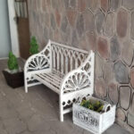 Miniature Dollhouse Wrought Iron Style Bench 1 12 Scale White Etsy In