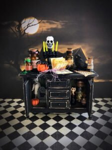 Miniature Halloween Furniture Dollhouse Cupboard Haunted Dollhouse