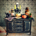 Miniature Halloween Furniture Dollhouse Cupboard Haunted Etsy