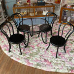 Miniature Patio Table And Chairs Black Table Clear Top 4 Chairs