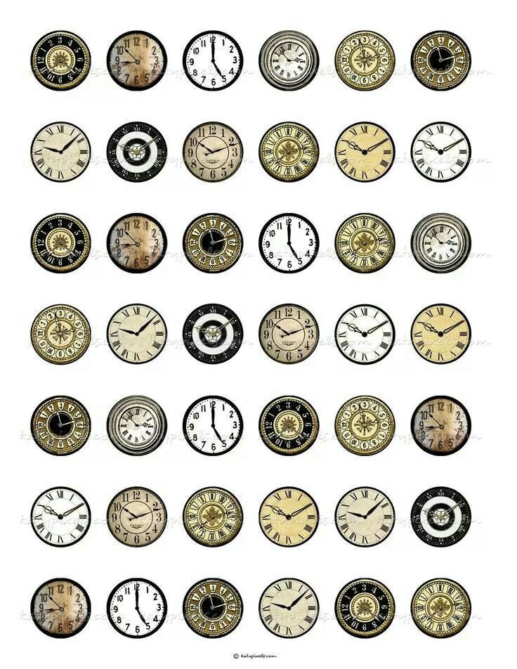 Miniature Printable Clock Vintage Clock Vintage Clock Face 