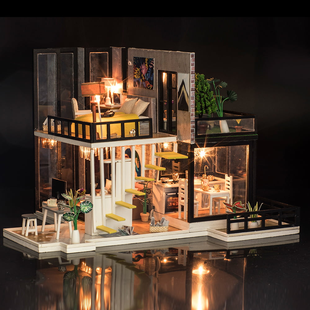 Miniature Super Mini Size Doll House Model Building Kits Wooden 