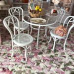 Miniature Table And Chair Set White Table With Clear Top And 4 Chairs