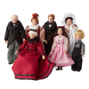 Miniature Victorian Extended Dollhouse Family Miniature Dolls