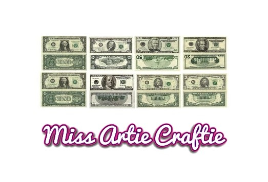 Miss Artie Craftie Miniature Dollhouse Money Printable