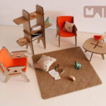 Modern Cardboard Furniture For Doll House MALI Workshop Picture Only