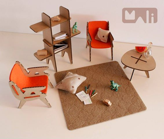 Modern Cardboard Furniture For Doll House MALI Workshop picture Only 