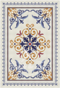 Nala Digital Petitpoint Dollhouse Rug Pattern Cross Stitch Flowers