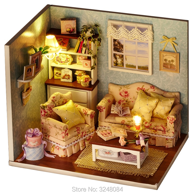 New Diy Wooden Toy Doll House Furniture Kits Toys Handmade Model Kit 