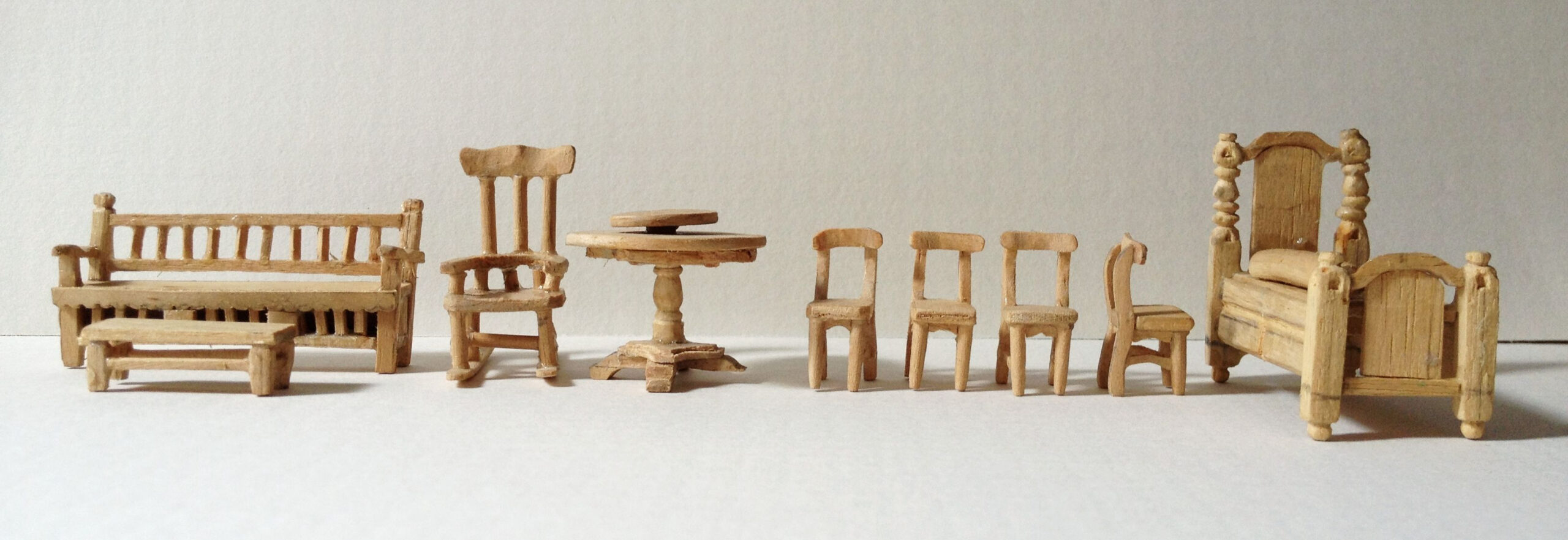 Dollhouse Furniture Pattern Made With Popsicle Sticks