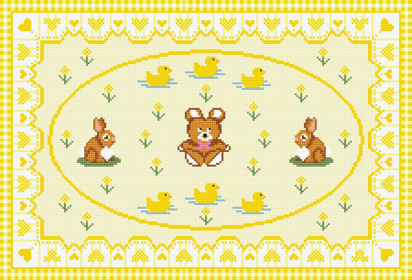 Pattern For Dollhouse Rug Springtime Nursery In 3 Colours CHART ONLY 