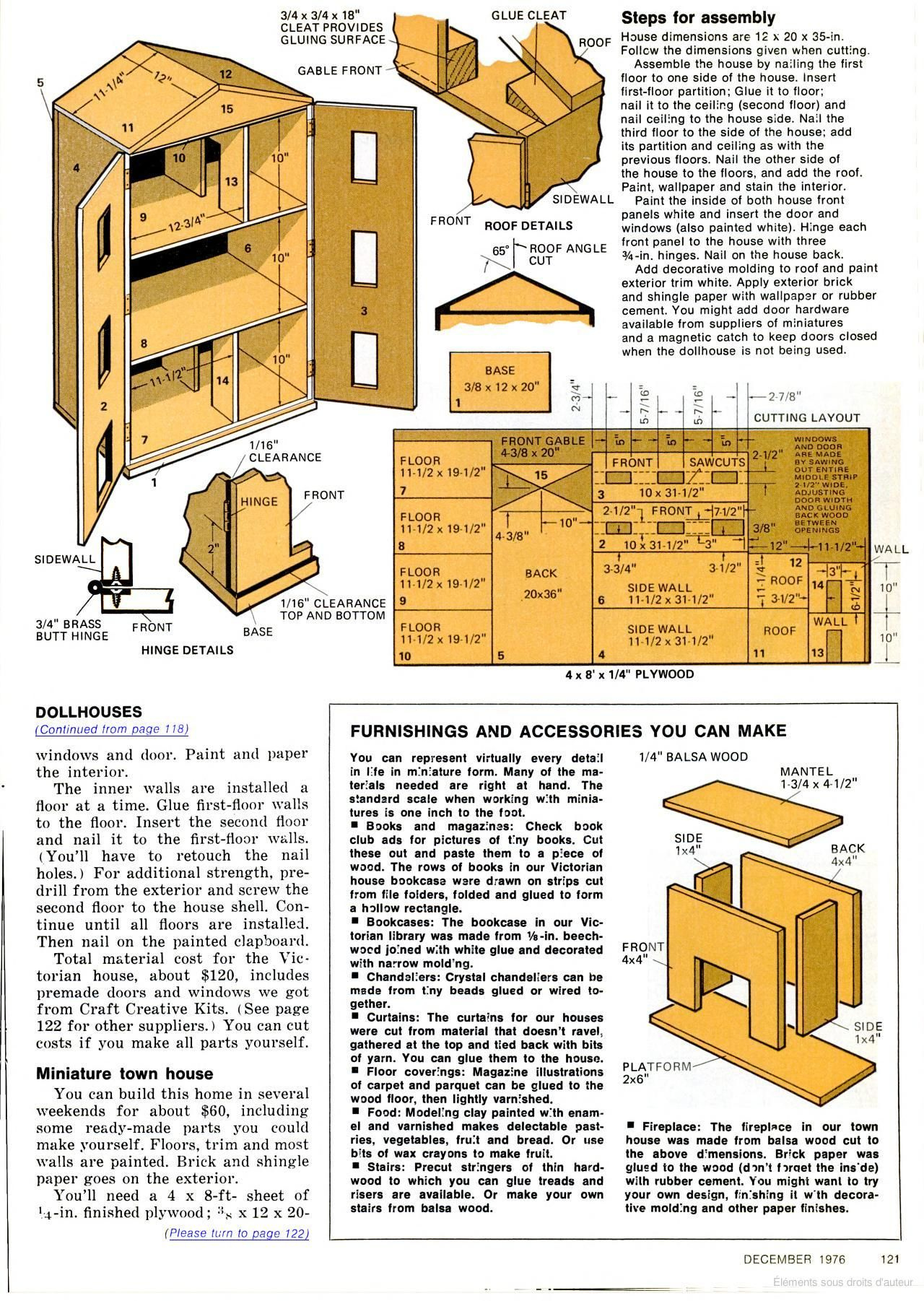 Cardboard Dollhouse Furniture Plans