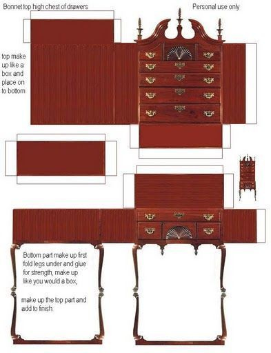 Printable Dollhouse Furniture Templates Casa De Bonecas De Papel o 