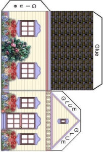 Printable Dollhouse Paper Crafts Paper Doll House Paper House Template