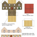 Printable Dollhouse Paper House Template Cardboard Box Houses Paper