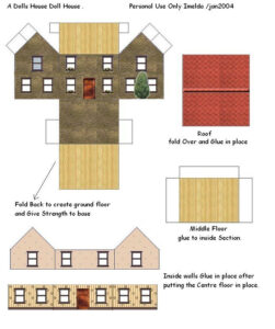 Printable Dollhouse Paper House Template Cardboard Box Houses Paper