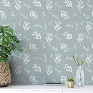 Printable Dollhouse Wallpaper 1 12 Scale Green White Etsy