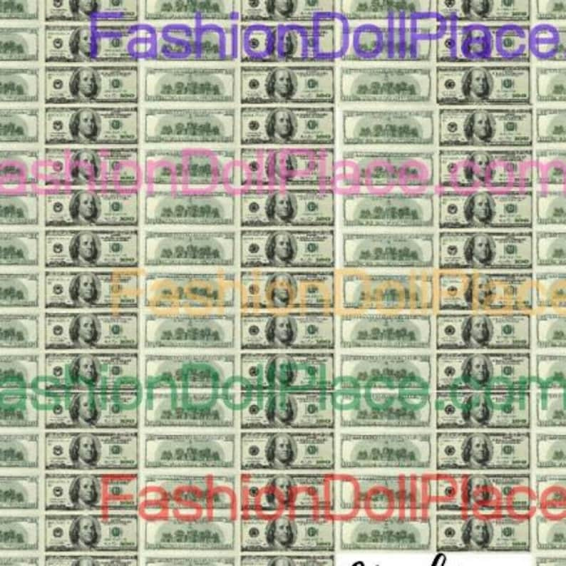 Printable Money For Fashion Doll Dollhouse Miniatures 1 6 PDF Etsy