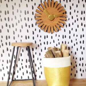 Printable PDF Dollhouse Wallpaper Black Dashes Dollshouse Wallpaper