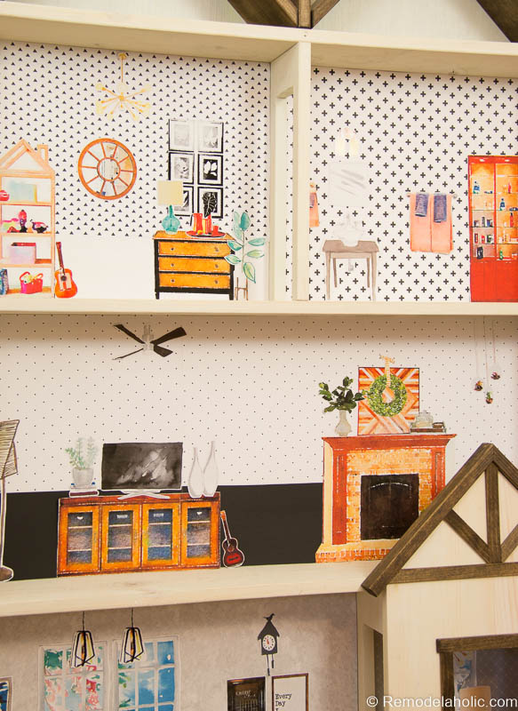 Remodelaholic DIY Dollhouse Tutorial Free Printable Dollhouse Furniture