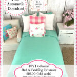 Sewing Pattern Miniature DIY Easy And Inexpensive Dollhouse Bed And