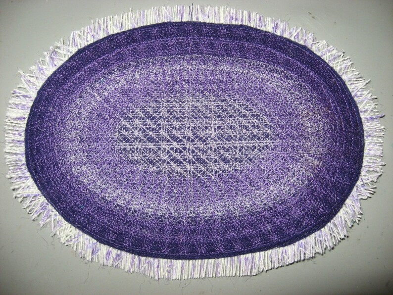 Shades Of Purple Oval Mini Rag Rug 10 1 2 By 7 Inches For Doll Etsy